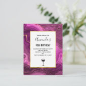 Lila Amethyst und Abstraktes Gold Einladungspostkarte (Stehend Vorderseite)