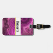 Lila Amethyst und Abstraktes Gold Gepäckanhänger (Vorderseite horizontal)