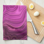 Lila Amethyst und Abstraktes Gold Geschirrtuch (Viertel Falte)