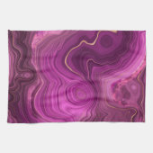 Lila Amethyst und Abstraktes Gold Geschirrtuch (Horizontal)