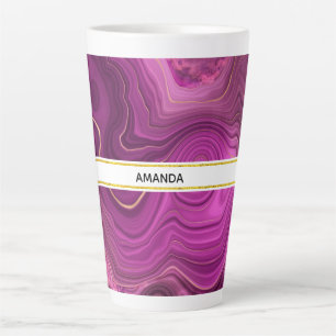Lila Amethyst und Abstraktes Gold Milchtasse