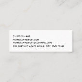 Lila Amethyst und Abstraktes Gold Mini Visitenkarte (Rückseite)