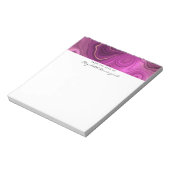 Lila Amethyst und Abstraktes Gold Notizblock (Rotiert)