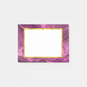 Lila Amethyst und Abstraktes Gold Post-it Klebezettel (Vorderseite)