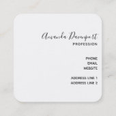 Lila Amethyst und Abstraktes Gold Quadratische Visitenkarte (Rückseite)