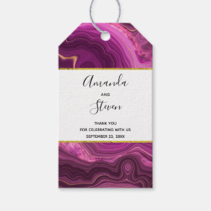 Lila Amethyst- und Gold-Abstrakt Agate-Hochzeit Geschenkanhänger