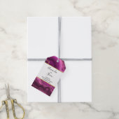 Lila Amethyst- und Gold-Abstrakt Agate-Hochzeit Geschenkanhänger (Mit Garn)