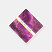 Lila Amethyst und Gold Abstrakt Agate Napkins Serviette (Ecke)