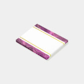 Lila Amethyst und Gold Abstrakt Agate Post-it No Klebezettel (angewinkelt)