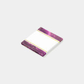 Lila Amethyst und Gold Abstrakt Agate Post-it No Klebezettel (angewinkelt)