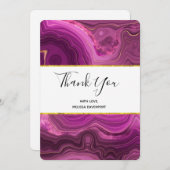 Lila Amethyst und Gold Abstrakte Agate Vielen Dank Dankeskarte (Vorne/Hinten)