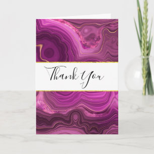 Lila Amethyst und Gold Abstrakte Agate Vielen Dank Karte