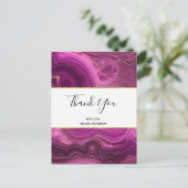 Lila Amethyst und Gold Abstrakte Agate Vielen Dank Postkarte (Stehend Vorderseite)