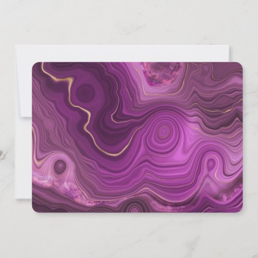 Lila Amethyst und Gold Abstrakte Agate Wedding SA Save The Date (Rückseite)