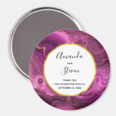 Lila Amethyst und Gold Agate Hochzeit Vielen Dank Magnet (Vorderseite/Rückseite)