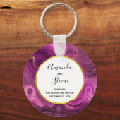 Lila Amethyst und Gold Agate Hochzeit Vielen Dank Schlüsselanhänger (Vorderseite)