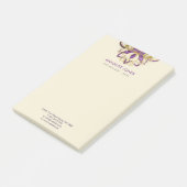 Lila Amethyst- und Goldrahmen Lotos Post-it Klebezettel (angewinkelt)