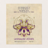 Lila Amethyst- und Goldrahmen Lotos Visitenkarten (Außenseite Aufgefaltet)