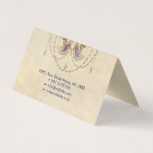 Lila Amethyst- und Goldrahmen Lotos Visitenkarten (Rückseite)