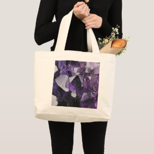 lila Amethyste aus geometrischem Edelstein Jumbo Stoffbeutel