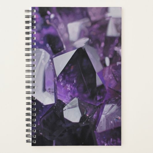 lila Amethyste aus geometrischem Edelstein Planer (Vorderseite)