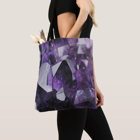 lila Amethyste aus geometrischem Edelstein Tasche (Von Nahem)