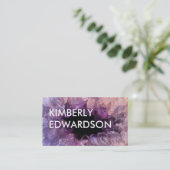 Lila Amethystein-Edelstein-Mineral Visitenkarte (Stehend Vorderseite)