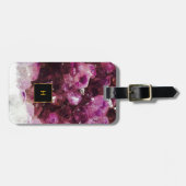 Lila Amethystgold mit Monogramm elegant Gepäckanhänger (Vorderseite horizontal)