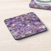 Lila Amethystikstein-Look Getränkeuntersetzer (Linke Seite)