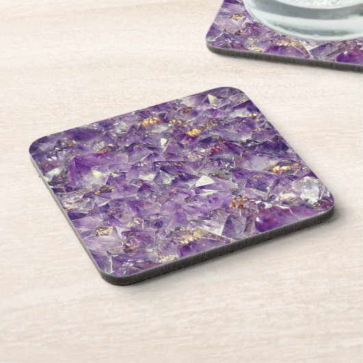 Lila Amethystikstein-Look Getränkeuntersetzer (Linke Seite)