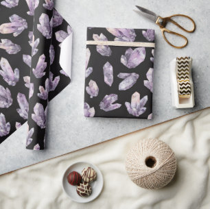 Lila Amethystkristalle Geschenkpapier