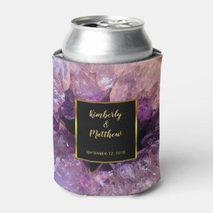Lila Amethyststein Braut und Bräutigam Hochzeit Dosenkühler