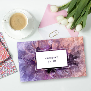 Lila Amethyststein-Mineral beruflich Visitenkarte