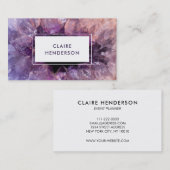 Lila Amethyststein-Mineral beruflich Visitenkarte (Vorne/Hinten)