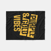 Lila &amp; Gold Game Day Football Shirt School A Fleecedecke (Vorderseite (Horizontal))