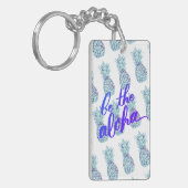 Lila Ananas-Aloha Schlüsselanhänger (Vorderseite links)