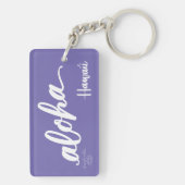 Lila Ananas-Aloha Schlüsselanhänger (Rückseite)