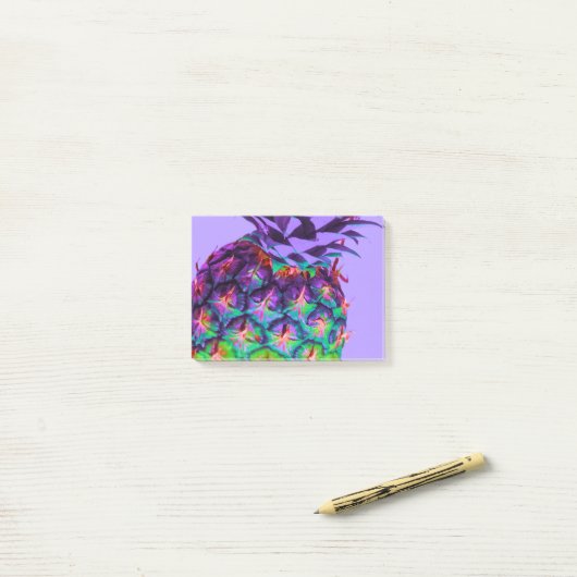 lila Ananas Post-it Klebezettel (Auf Schreibtisch)