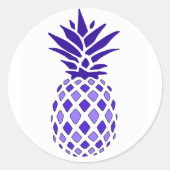 Lila Ananas Runder Aufkleber (Vorderseite)