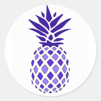 Lila Ananas Runder Aufkleber