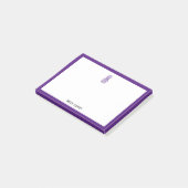 Lila Ananas und weißliche Grenze mit Name Post-it Klebezettel (angewinkelt)