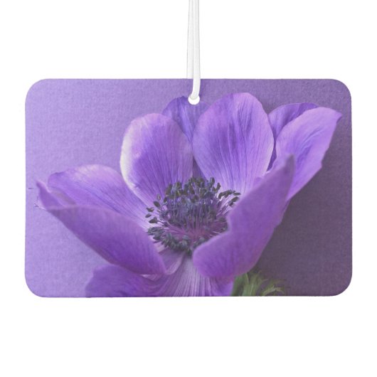 Lila Anemon mit ähnlichem Hintergrund Autolufterfrischer (Vorderseite)