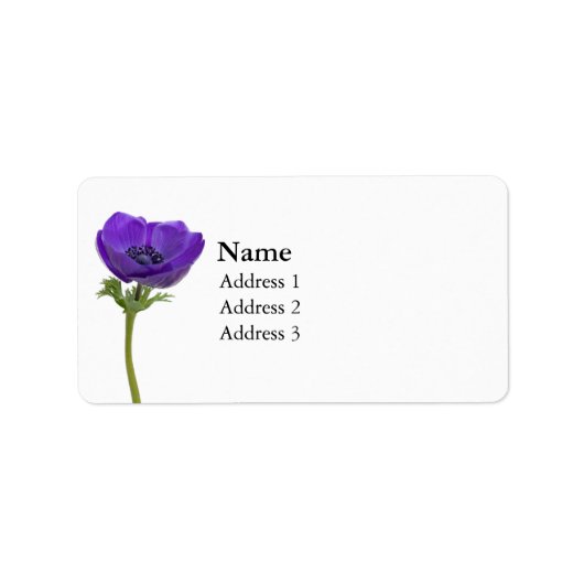 Lila Anemone-Blume Adressaufkleber (Vorne)