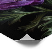 Lila Anemone Blume Art Print Poster (Ecke)