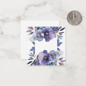 Lila Anemone Blumengrenze Mitteilungskarte (Vorderseite/Rückseite Beispiel)