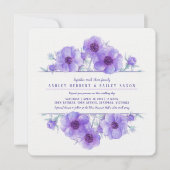 Lila Anemone Blütenfarbe Hochzeit lädt ein Einladung (Vorderseite)