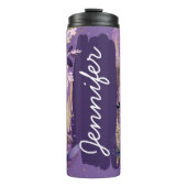 Lila Anemone Floral Add Name Custom Gift Thermosbecher (Vorderseite)