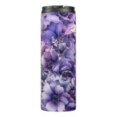 Lila Anemone Floral Add Name Custom Gift Thermosbecher (Rückseite)