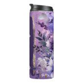 Lila Anemone Floral Add Name Custom Gift Thermosbecher (Nach rechts gedreht)