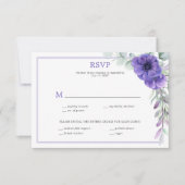 Lila Anemone Greenery Doppelrahmen UAWG Einladung (Vorderseite)